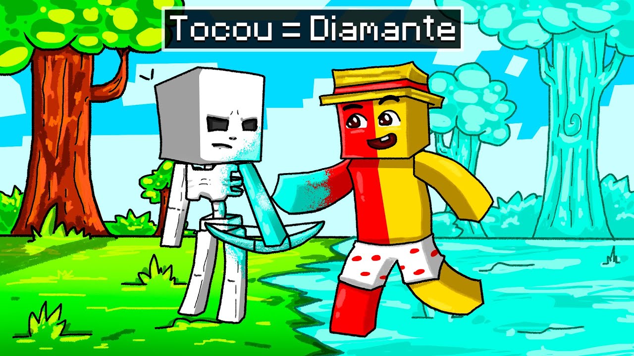 minecraft mas TUDO VIRA DIAMANTE 