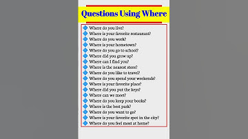How to Form Questions with "Where" for Clear Communication #english #spokenenglish