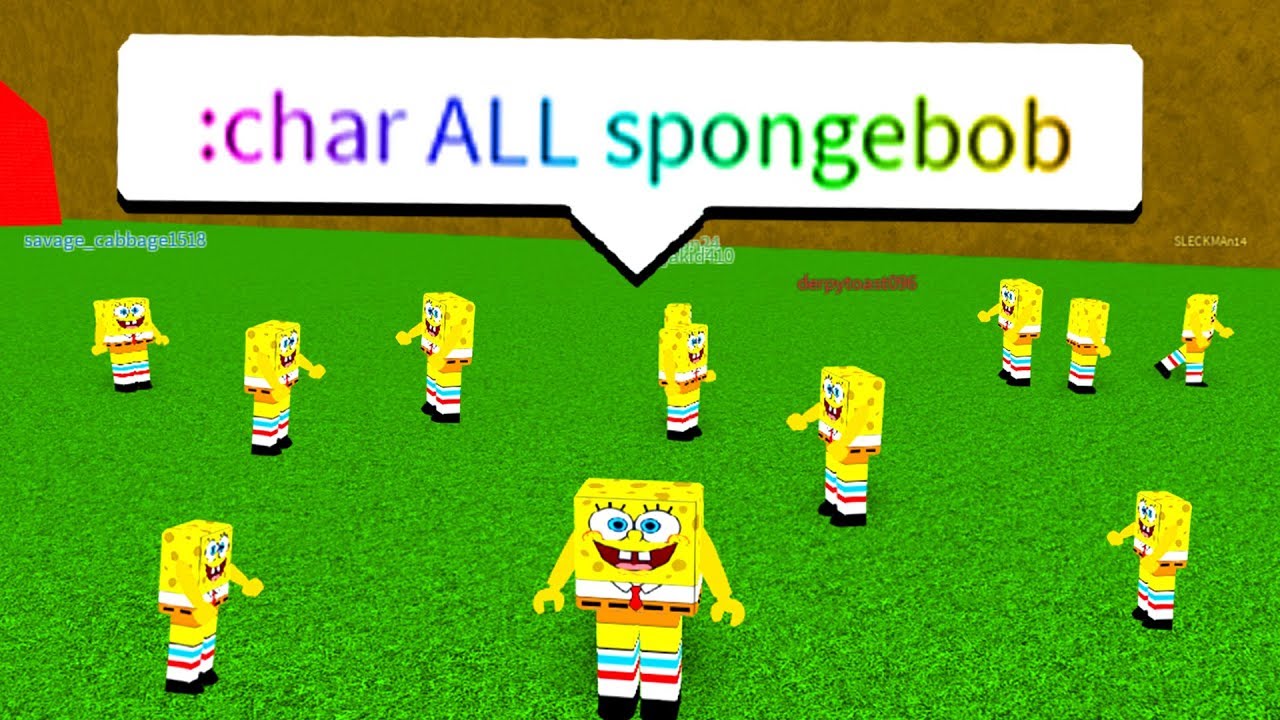 Making Everybody Spongebob With Admin Commands Roblox Youtube - roblox admin commands char