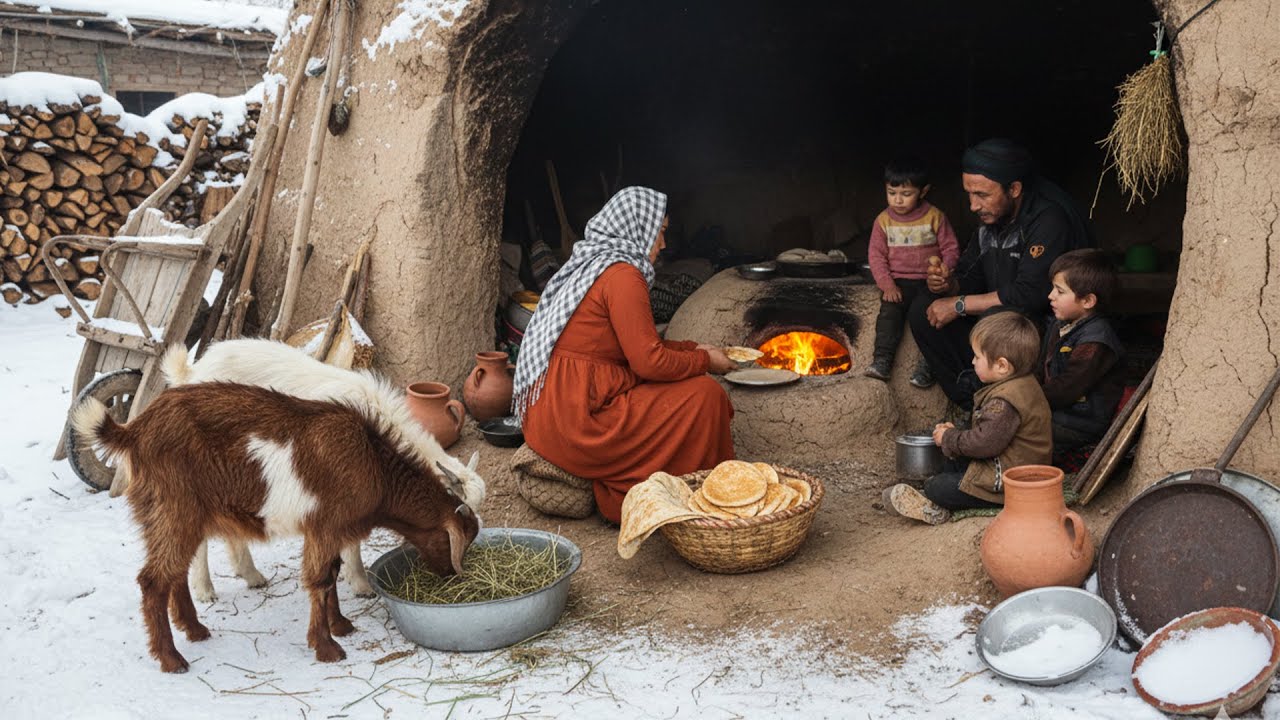 Life in a Cave Under Heavy Snow | Warmth in the Cold of Bamyan