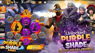 Free নিয়ে নাও😍 Purple Shade Bundle Unlock💥 New Grim Ring Event Spin |  New Event FreeFire BD Server 