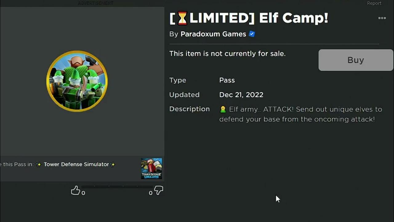 New ELF CAMP Event Tower (Tower Defense Simulator) YouTube