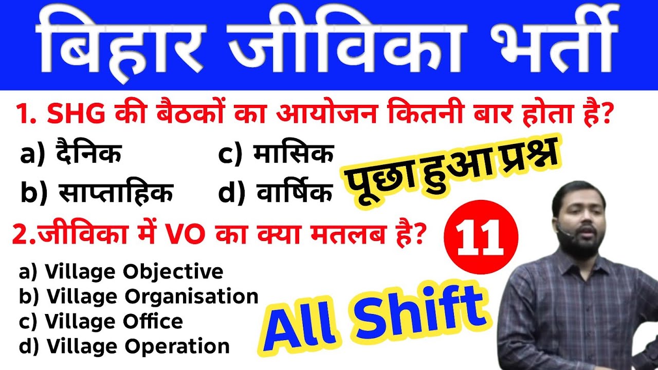Bihar Jeevika Vacancy 2025 | Bihar Jeevika Classes gk gs VVI Questions | Top 50 Questions 
