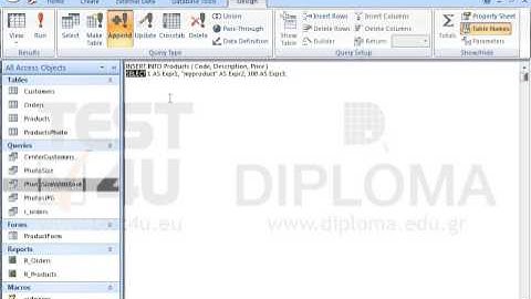 Create a new query named insert2 to add a new record in the Products table entering the...
