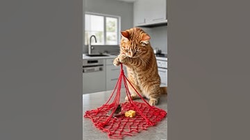 "Too Many Strings… Not Enough Paws! 😹 This Cat Is Struggling HARD #Shorts"