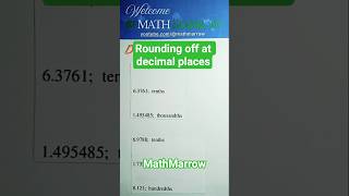 How to round off numbers at decimal places #MathMarrow #estimatedecimals #rounding
