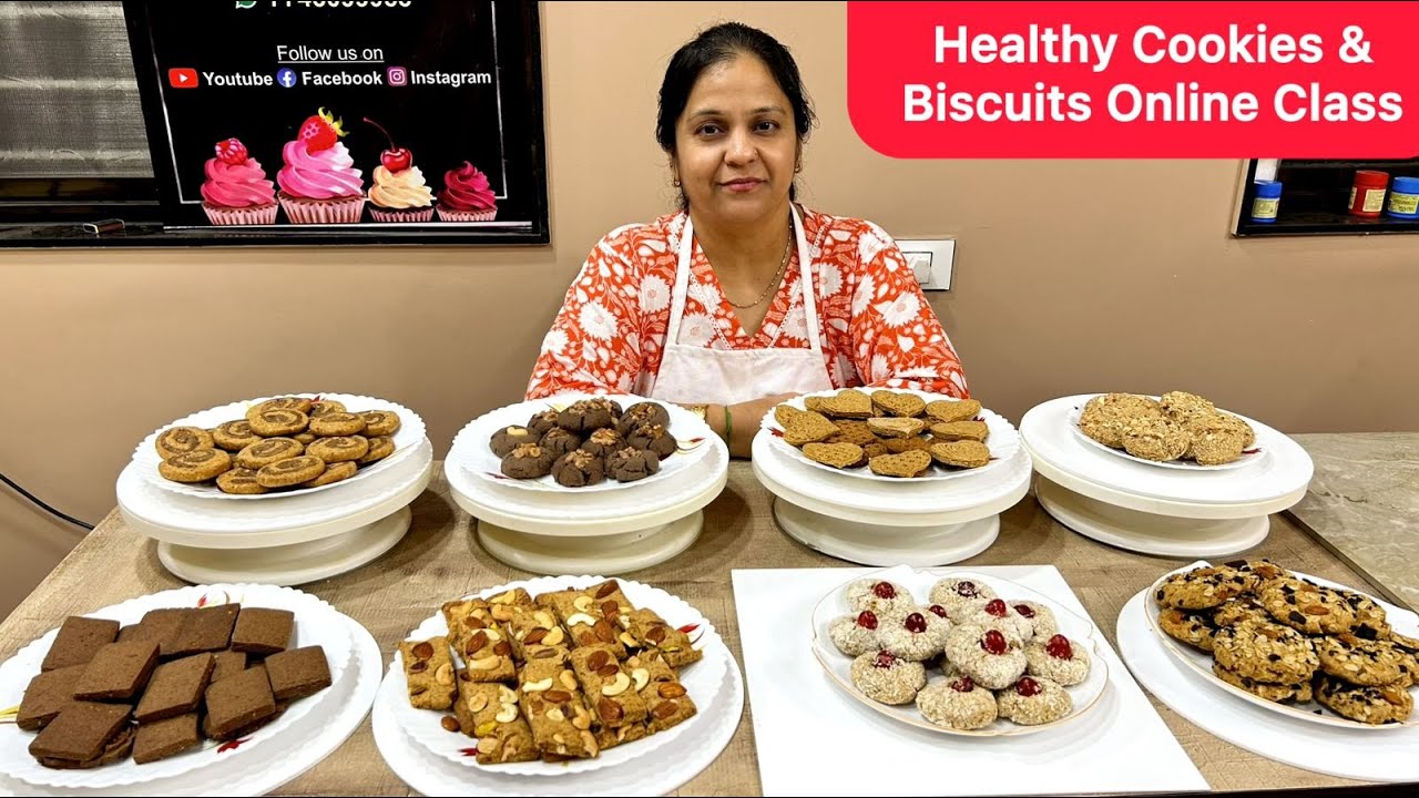 Healthy Cookies and Biscuits Online Class, No Maida No Sugar Recipe, Jowar Cookies, Wheat Biscuits