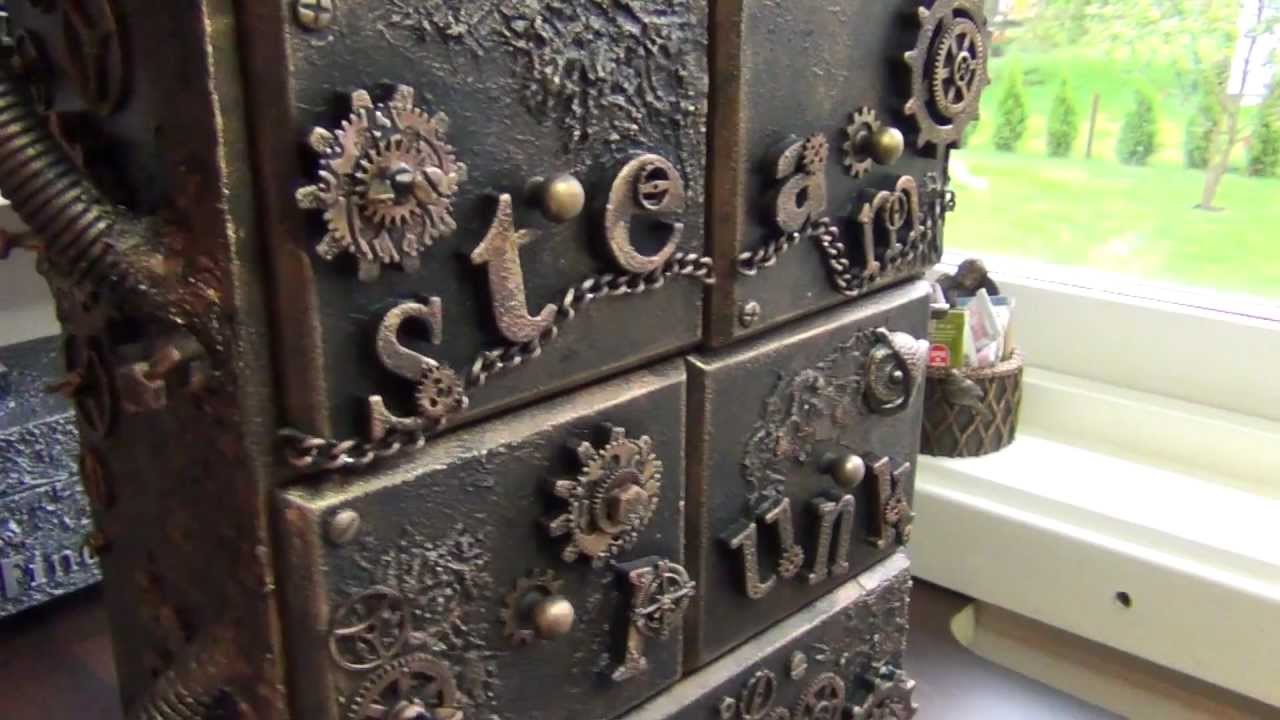 Altered steampunk drawer for resin decorations