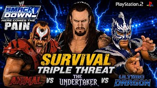 The Undertaker vs Animal vs Ultimo – SURVIVAL TRIPLE THREAT! WWE HCTP PS2 Gameplay@007gamerpawan9