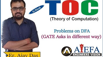 1.3) Problems in DFA (Deterministic Finite Automata | Hindi | AIEFA | GATE | PSUs | UGC-NET