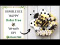 DIY Dollar Tree Bee Wreath | Bumble Bee Wreath Decor (Step by Step Bumblebee Wreath diy Tutorial)