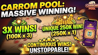 Unstoppable Streak! 3X 100K & 250K Mega Win Carrom Pool Gameplay Telugu