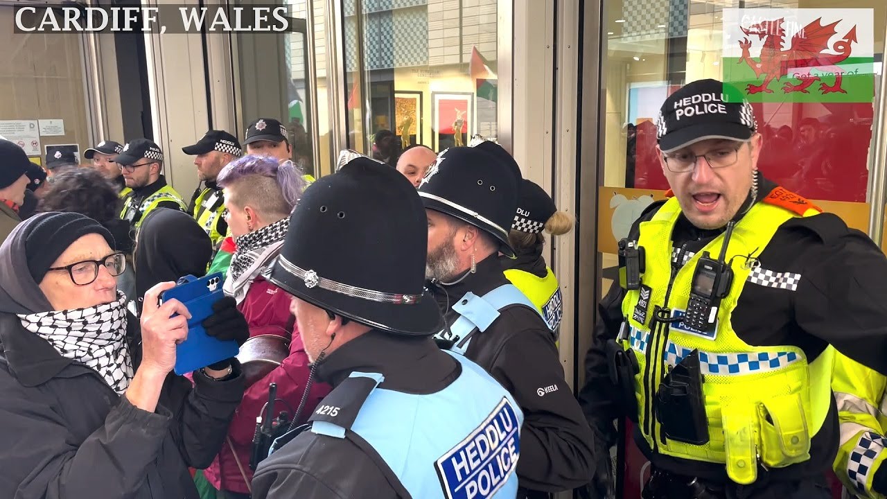 March for justice in Gaza, St Davids Center Cardiff Wales