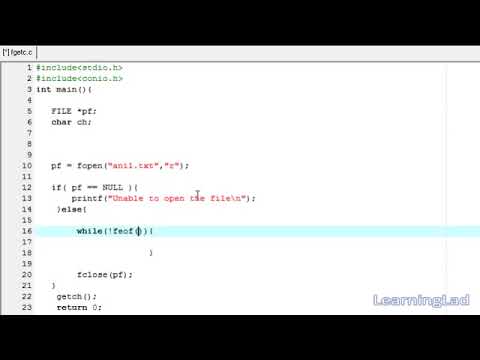 C Programming Language Video Tutorials for Beginners  43  fgetc Function with Example