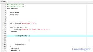 C Programming Language Video Tutorials for Beginners  43  fgetc Function with Example