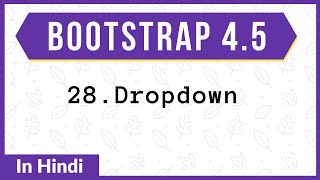 28. dropdown | bootstrap -