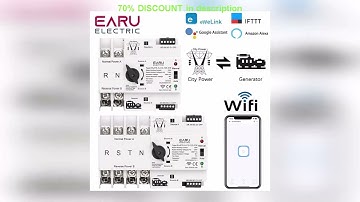 A must-have product! eWeLink WiFi Smart Remote Control 2P 4P 125A AC 230V ATS Dual Power Automatic