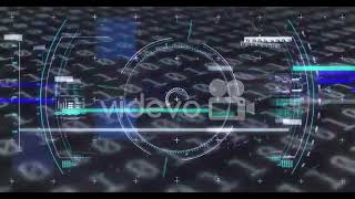 Animation of scope scanning, binary code and data processing on black background