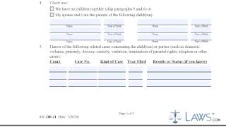 Form DR21 Complaint For Limited Divorce
