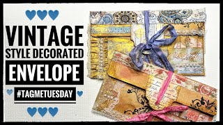 Vintage Style Decorated Envelope #tagmetuesday
