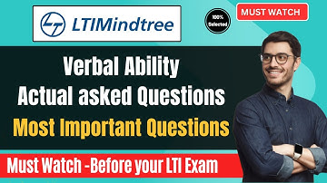 🔥LTI Mindtree Verbal Ability Questions | Previous Year Actual Questions & Answers for Practice