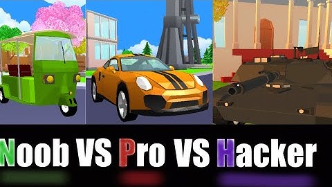 NOOB VS PRO VS HACKER IN DUDE THEFT WARS(How different players roll down the mountain)