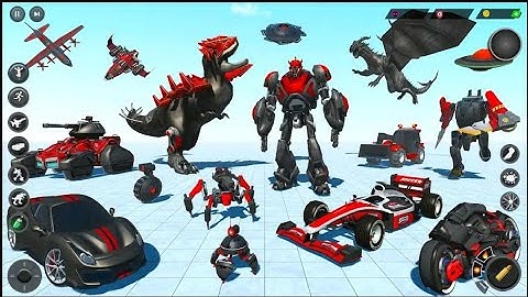 Crazy robot game 3d - Flying dinosaur robot game - Dino robot car transform - Android Gameplay