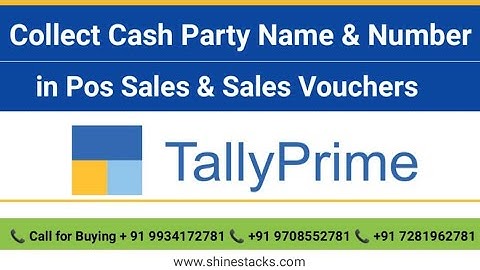 Tally Cash Sales Entry with Mobile Number TDL