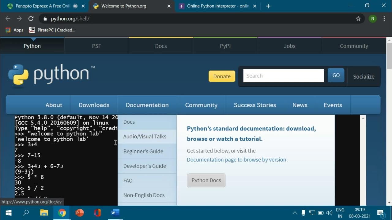 EXECUTE PYTHON PROGRAM IN INTERACTIVE MODE AND SCRIPT MODE - YouTube