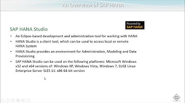 SAP HANA - Studio Overview Theory