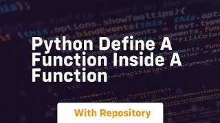 python define a function inside a function
