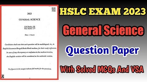 Hslc 2023 General Science Question Paper With Solution/#Class10Science