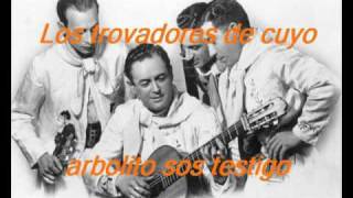 arbolito sos testigo-los trovadores de cuyo chords