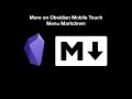 More on Obsidian Mobile Touch Menu Markdown