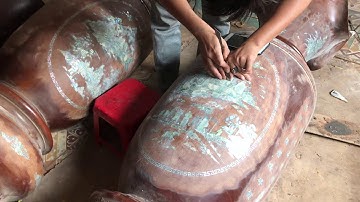 Cặp Lộc bình siêu khủng - Nghệ thuật khảm ốc