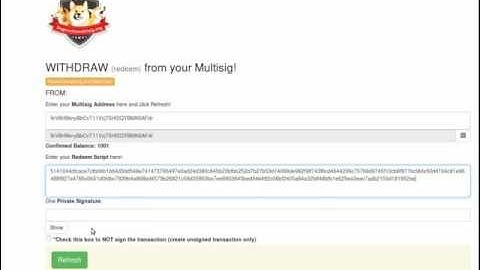 Use dogecoinmultisig.org to Withdraw from 1/2 Multisig