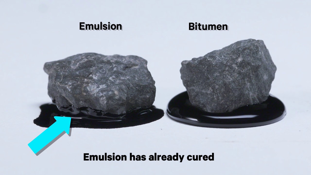 Watch the performance of bitumen emulsion vs standard bitumen - time-lapse  