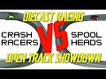 Diecast Racing - Modular Open Track Turn VS Crash Racers - Hot Wheels