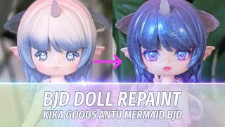 BJD Doll Repaint Tutorial: Kika Goods Antu Tidal Secret Language Mermaid Doll