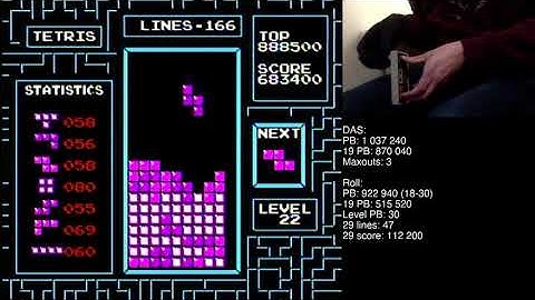 My first maxout with rolling!! - NES Tetris