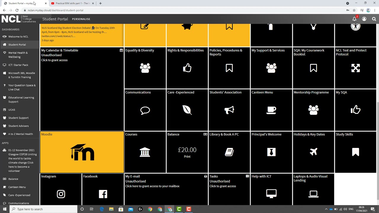 Introduction to New College Lanarkshire Moodle VLE