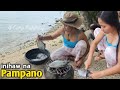 Inihaw na Pampano sa tabing dagat | Grilled  Fresh Pompret Fish or Pampano