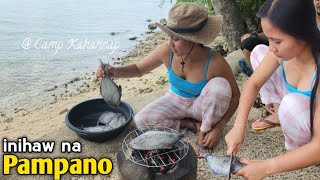 Inihaw na Pampano sa tabing dagat | Grilled  Fresh Pompret Fish or Pampano