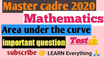 Master cadre 👉 Mathematics 👉 Questions from Area under the curve (application of integration)