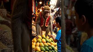 😂 Bander Bazaar Mein Business King 🛍️🐒 #funny #funnyshorts #100daychallenge #comedy