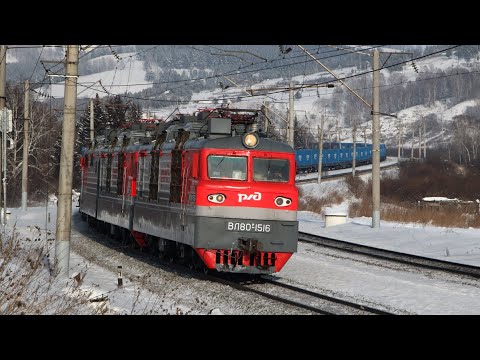 Видео: Поезда на перегоне Зыково - Сорокино Красноярской жд. Большое разнообразие подвижного состава.