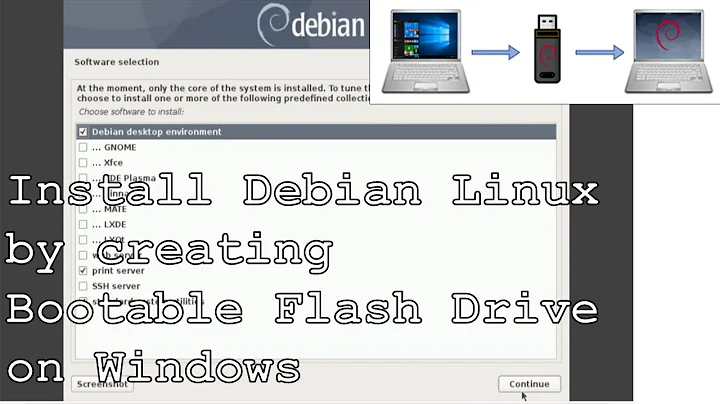Remove Windows and install Debian Linux by using Flash Drive