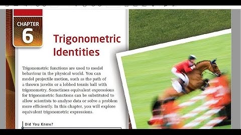 PC 30 6.1 Trigonometric Identities Introduction