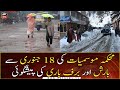 Meteorological Department has forecast rain and snowfall from January 18