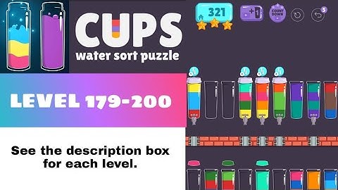 CUPS - WATER SORT PUZZLE Level 179-200 | Part 8